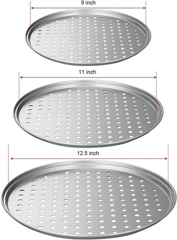 Food Grade Dough Pizza Tray Pastry Pie Baking Pan Square Cake Tools Commercial With Holes Bakeware Dishes Colorful Pans