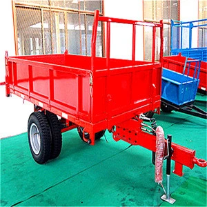 Four Wheel Hydraulic Dump Mini Agricultural Tractor Trailer,3 ton farm tractor trailer