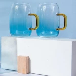 free sample 150ml Gradient colored jar drinking glass cup for water