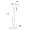 Freestanding two-handle clawfoot bathtub faucet  Brass clawfoot free standing bath shower faucet