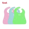 Fscool New Upgrades 4 Levels Adjustment Washable Soft Buttons Collapsible Waterproof Silicone Baby Bibs