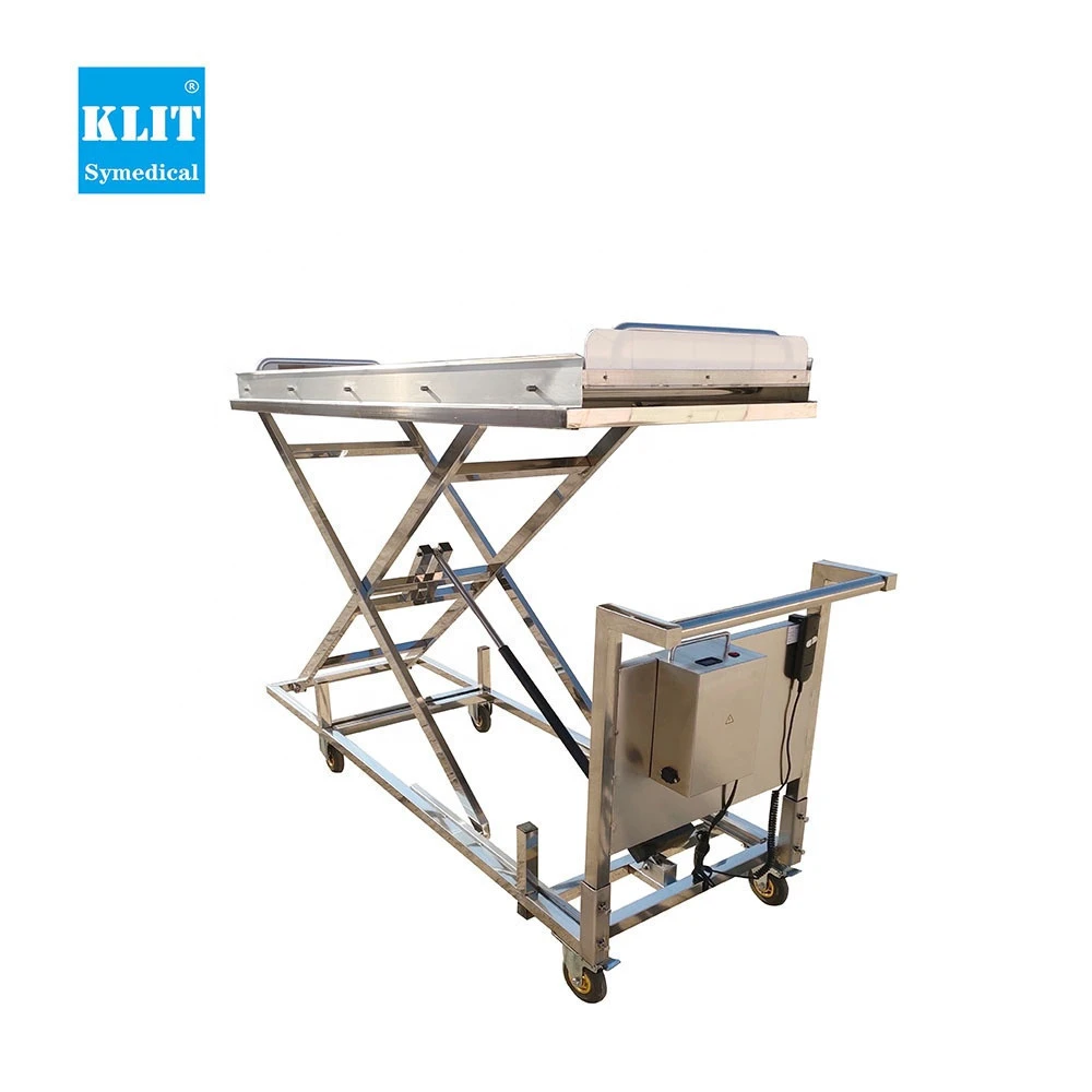 Funeral supplies stainless steel cadaver hydraulic mortuary lift