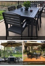 Garden Wood Table and Chair Outdoor Dining Plastic Table Chairs Set for Restaurant