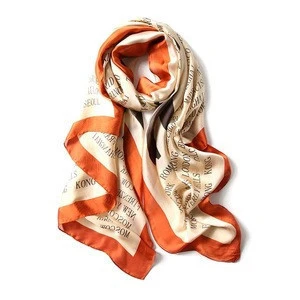 Genya vintage letter scarf for women spring neck scarf beach shade shawl wraps fashionable lightweight silk scarves