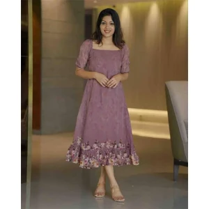 Georgette Silk with unique Flower Print  gown are suitable for Any occasions as well as for casual-wear also it is a great