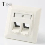 German type 80*80MM Zinc alloy 2 port faceplate, network faceplate,  Zinc alloy STP RJ45 for STP keystone jack faceplate