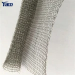 Ginning / Flattened Type Stainless Steel Nickel Knitted Mesh Fabric Gas Liquid Filter Mesh