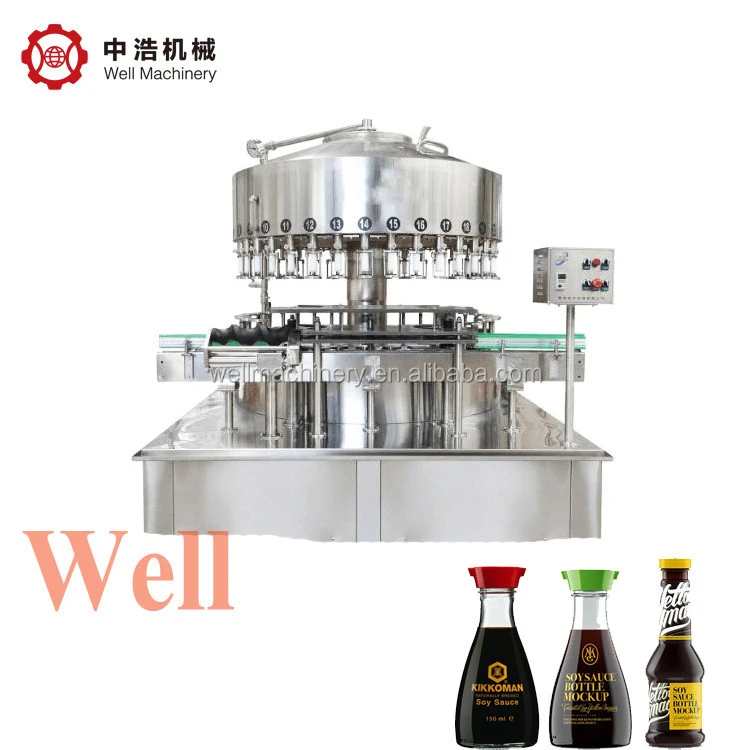 Glass bottle soy sauce filling making machine with condiment device