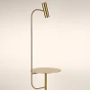 Gold Long Luxury Led Standing Lighting Fixtures Stand Nordic Unique Shelf Floor Lamp