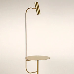Gold Long Luxury Led Standing Lighting Fixtures Stand Nordic Unique Shelf Floor Lamp