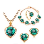 Gold Ring 925 Sterling Silver Fashion Pendant Necklace Women Jewelry Set