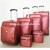 Import golden leather pu style valise 4 pcs trolley bag and 2 pcs cosmetic case 6 pieces luggage from China