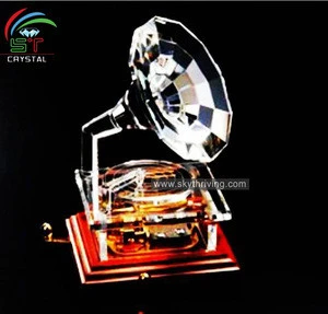Gramophone Crystal music box hot seller wedding favor music box