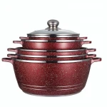 Greblon Modern Royalty Line Die Casting Aluminum Kichen Ware Set Tuna Steel Cast Iron Induction Bottom Hammered Cookware