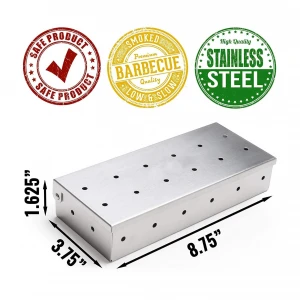Grill BBQ Stainless Steel Smoker Box for Wood Chips