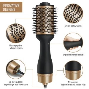 hair straightener brush dryer titanium one step hot air brush  one-step hair dryer & volumizer