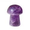 Hand Carved Natural Dark Purple Amethyst Quartz Crystal Mushroom