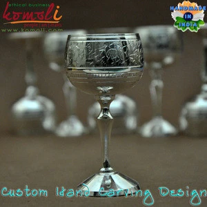 Hand crafted silver plated custom metal shot glasses tequila shot glass