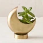 Handmade Brass Metal Planter with Stand Custom Gold Finish Design for Home Garden Wholesale Manufacturer Flower Pot Function
