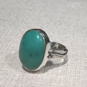 Handmade Natural Green Turquoise Stone 925 Sterling Silver Fashion Jewelry Solid 925 Sterling Silver Gemstone Ring