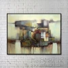 Handpainted Type and Oil Medium Artist Oil Painting with Frame