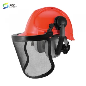 Head protection equipment Mesh face shield visor earmuff hard hat safety helmet kit for chainsaw brush cutter