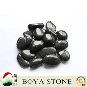 high polished black pebbles
