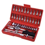 High Quality Car Repair Auto Repairing Tool 46pcs 1/4-Inch Socket Set Ratchet Torque Wrench Combo Tools Kit