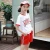 Import High Quality Cotton Summer Korean Fashionable Child Girls Suit Set custom kids clothing from China