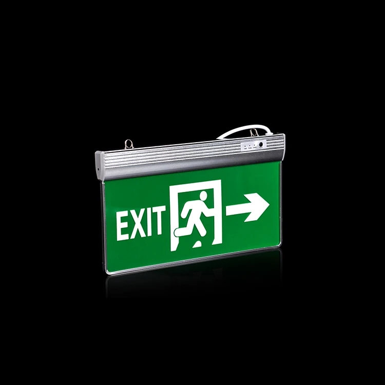 high quality energy saving green color exit rechargeable warning led emergency lamp
