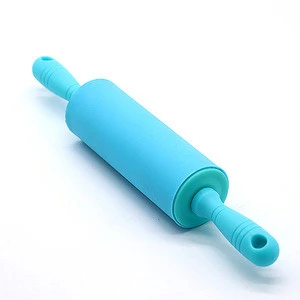 High quality factory direct selling silicone mini kids kid rolling pin roller pins with plastic handle for bakery