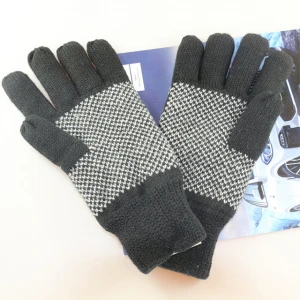 High quality fashion jacquard knitted magic gloves for women kids