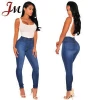 High quality fashion street high waisted lady jeans denim skinny stretch jeans