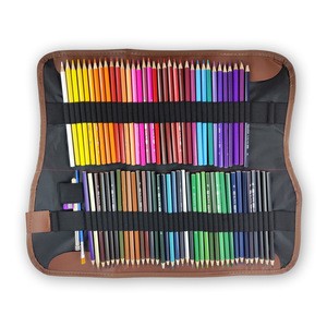 High quality kids or students 72 colors oil based and water color painting rainbow color pencil set in canvas