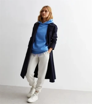 High quality Ladys long sleeve oversize pullover hooded sweatshirt cotton polyester blend fleece Bright Blue Pocket Hoodie