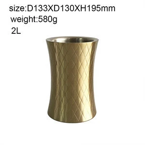 High quality New Gold Slim Waist Shape Insulated Wine Bottle Cooler Chiller Double Walled Stainless Steel Wine ice Bucket