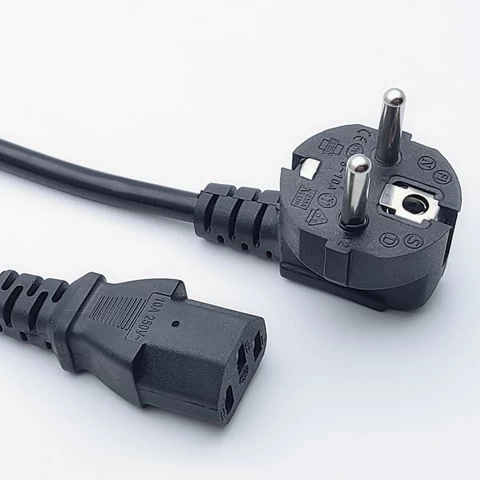 High quality retractable extension 3 pin ac power cord cable eu power cord plug for computer