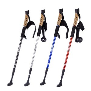 High quality ski pole  stick heads aluminum alloy cane alpenstock folding  stick walking