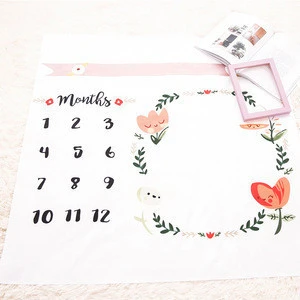 High Quality special design muslin baby milestone blanket monthly