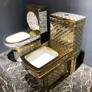 High quality water closet toilet bathroom gold plated toilet  seat
