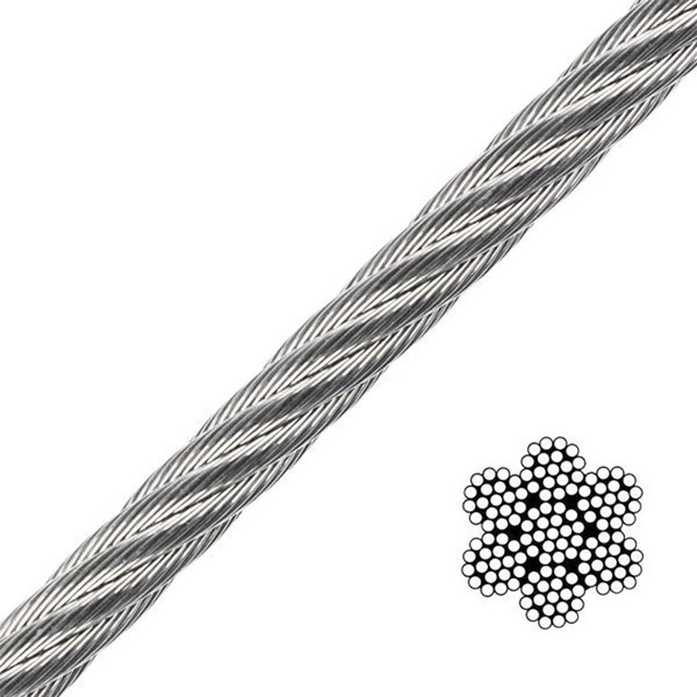 High Tension Strength Galvanized stainless steel wire rope cable