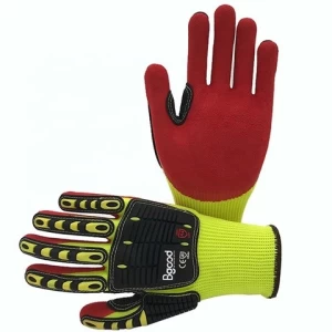 High visibility HPPE knit sewing cut 5 impact Safety Construction Industrial TPR Work Gloves