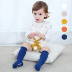 Honey Baby Simple Pattern Stripe  Socks Pure Color Baby Long Socks