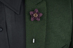 Hot Lapel Flower Handmade Boutonniere Stick Brooch Pin Mens Accessories