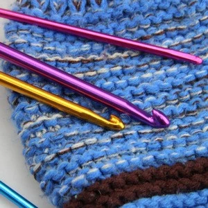 Hot sale colorful Tupe Afghan Aluminum Tunisian Crochet Hook set for knitting