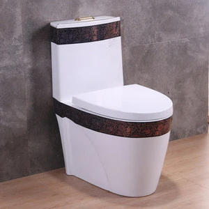 Hot sale one piece colored western style toilets ceramic toilet seat