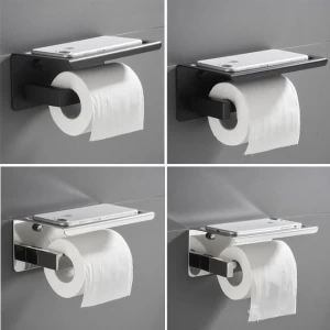 Hot sale stainless steel roll paper holder bathroom black high quality roll paper holder