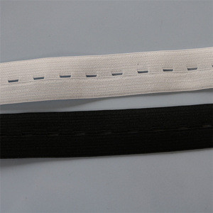 hot sales custom knitted buttonhole elastic rubber waistband tape strap for garment