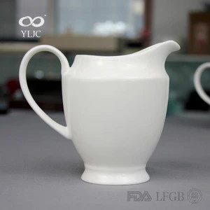 Hotel and restaurant used dinnerware eco-friendly white porcelain ceramic coffee milk tea pot
