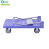 HOTSALE 300kg Load 4&#039;&#039; Wheels Heavy Duty Plastic Platform Hand Truck Trolley Cart With Folding Handle